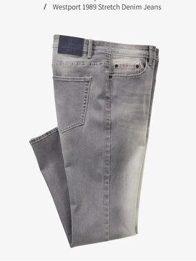 Westport Men's Straight Grey Jeans Lightly Distressed No Rips
